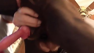 Man sucking dog cock