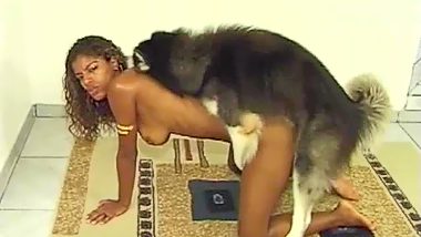 Tranny and black girl in threesome animal porn