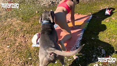 Dog and girl sex